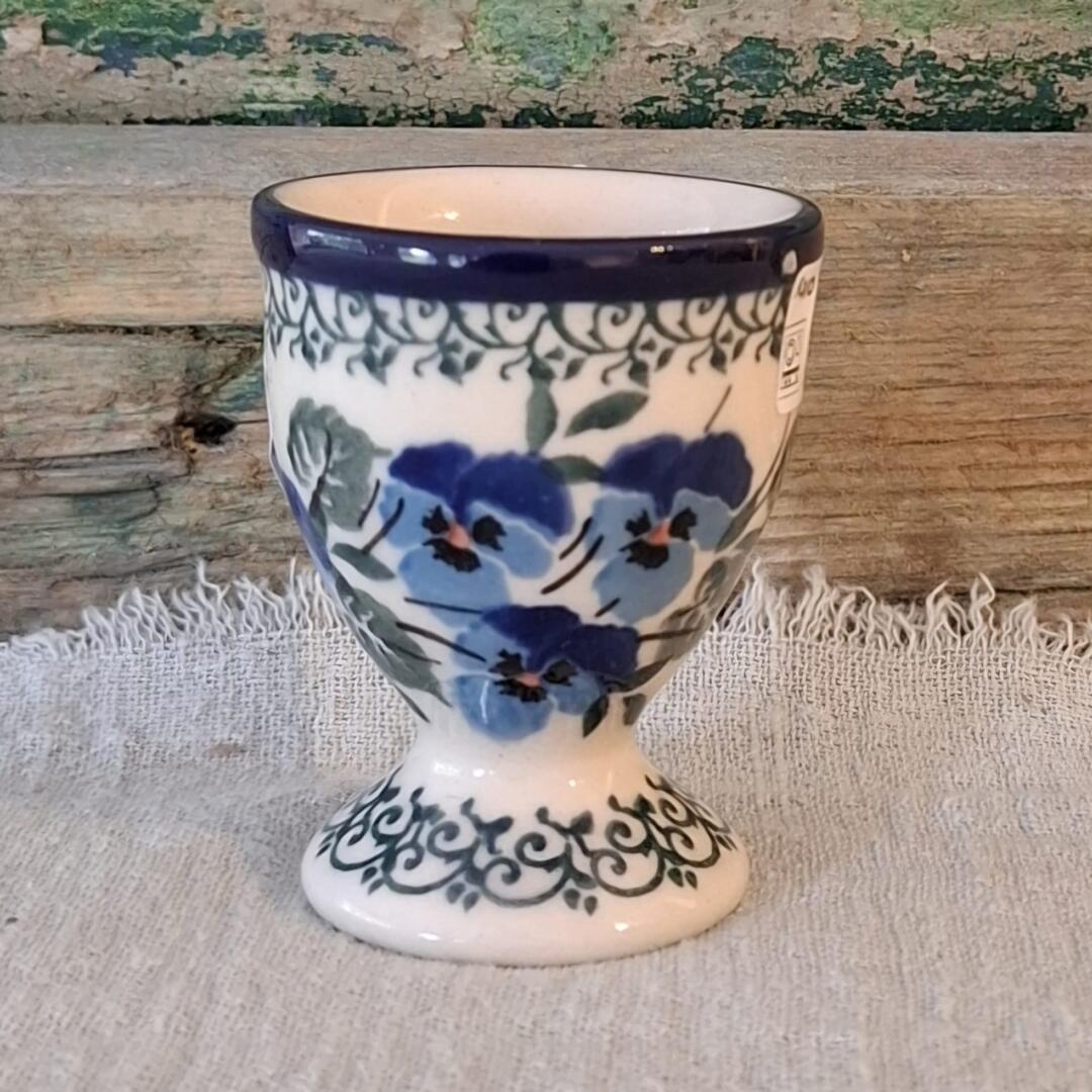 CA 106-2273x Bunzlau Eierdop Hoog 7 cm WinteViolets by Teresa Liana - Afbeelding 2