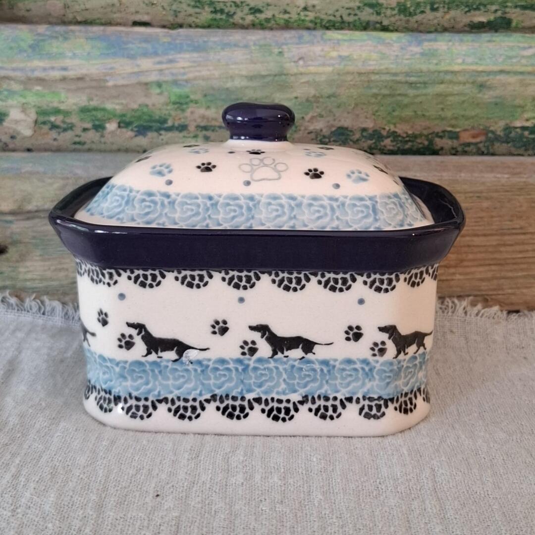 CA 385-2152x Bunzlau Puzderko Sieradendoosje Patébakje Teckel - Afbeelding 2