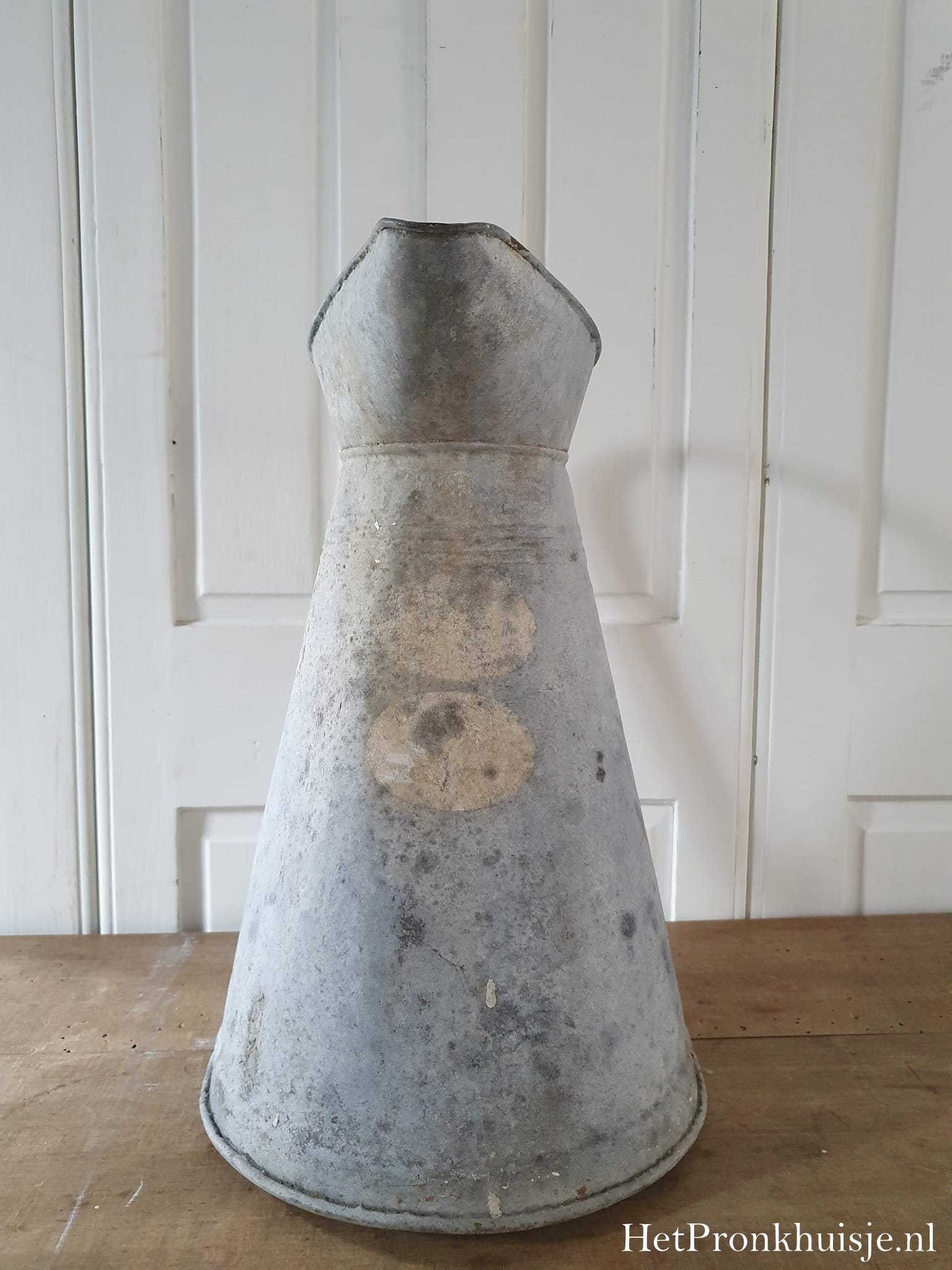 Oude zinken kan. - Afbeelding 3