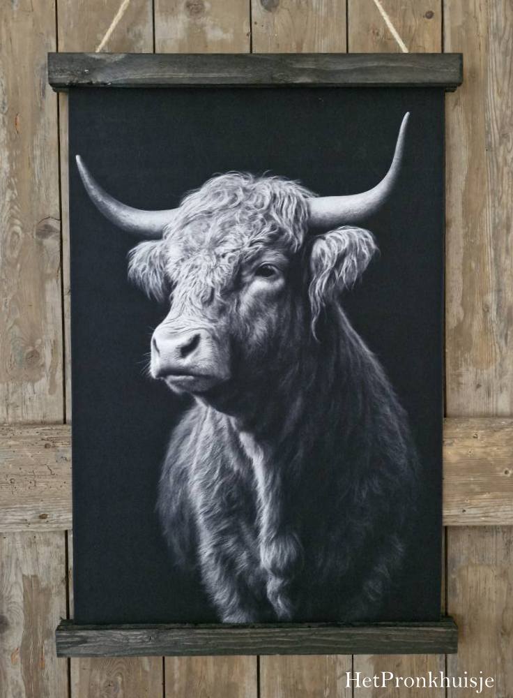 Wanddoek. Hooglander Zwart - Afbeelding 2