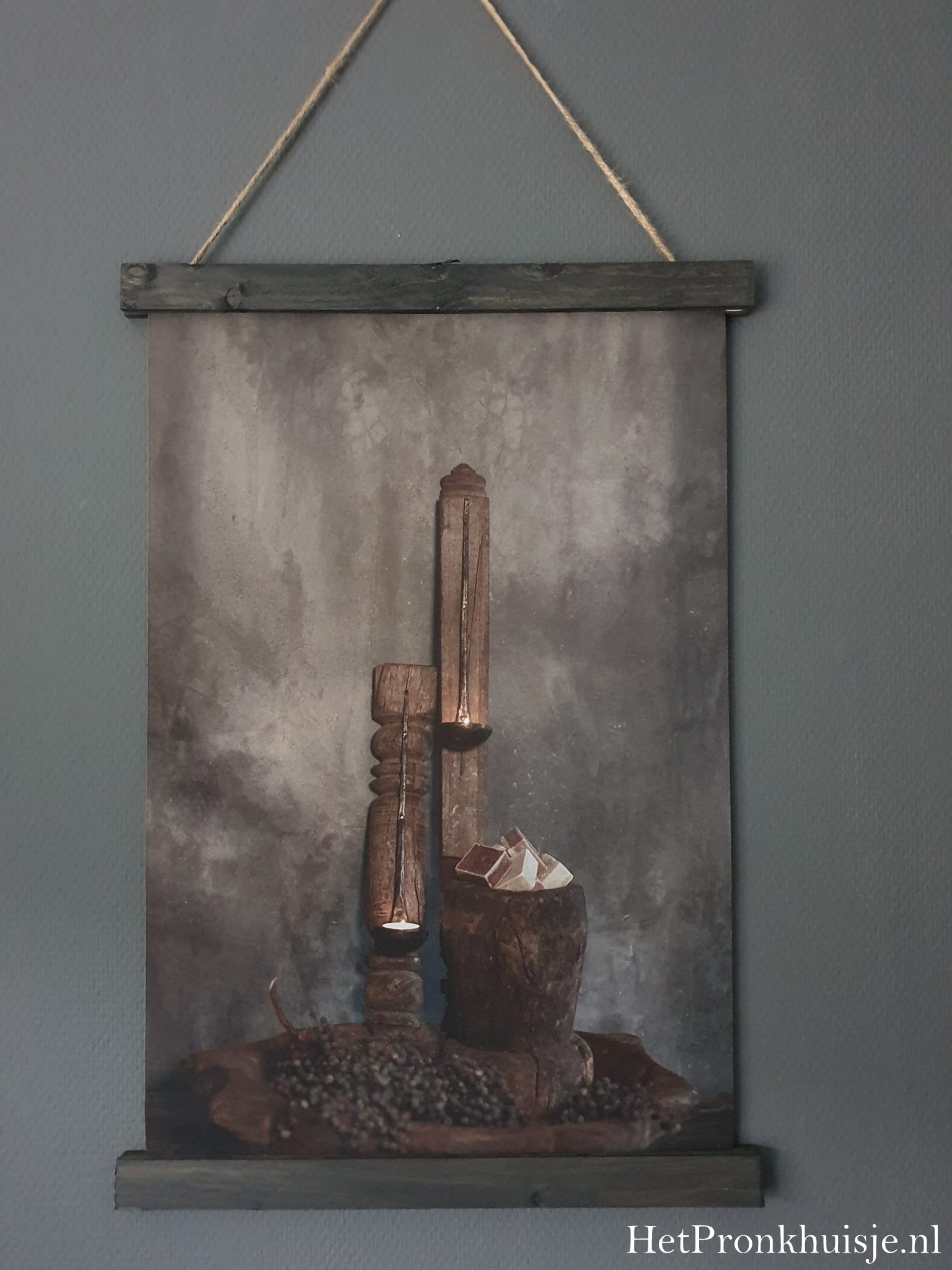 Wanddoek. Kandelaar lepel. - Afbeelding 2