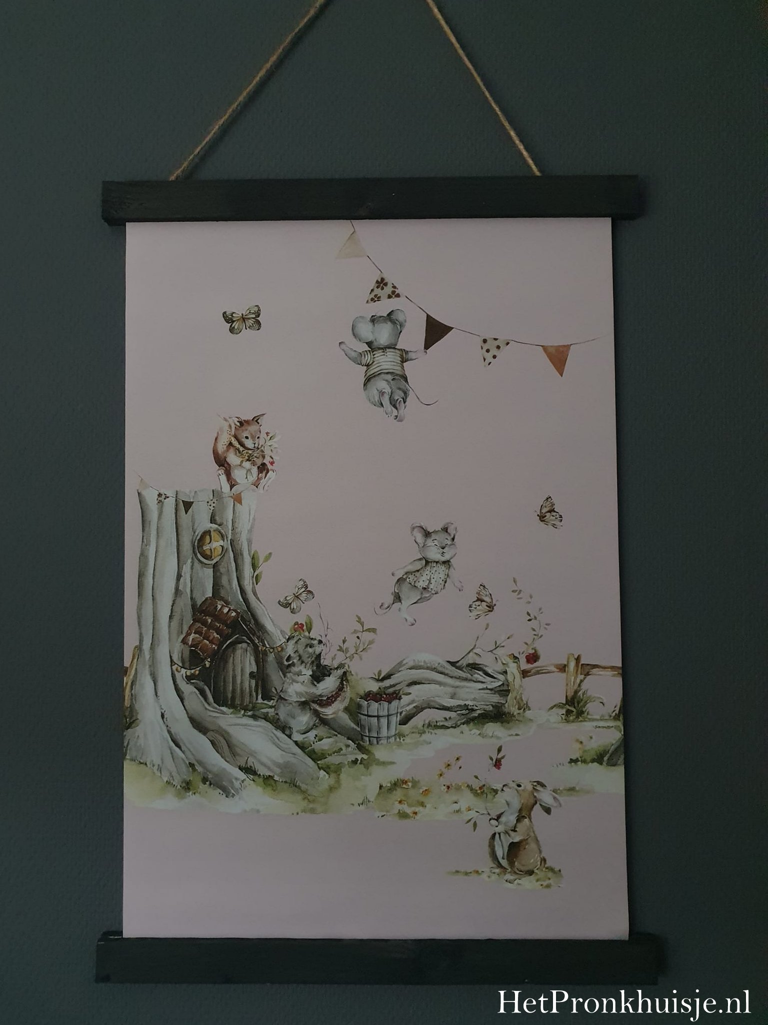 Wanddoek. Kinderkamer roze. - Afbeelding 2