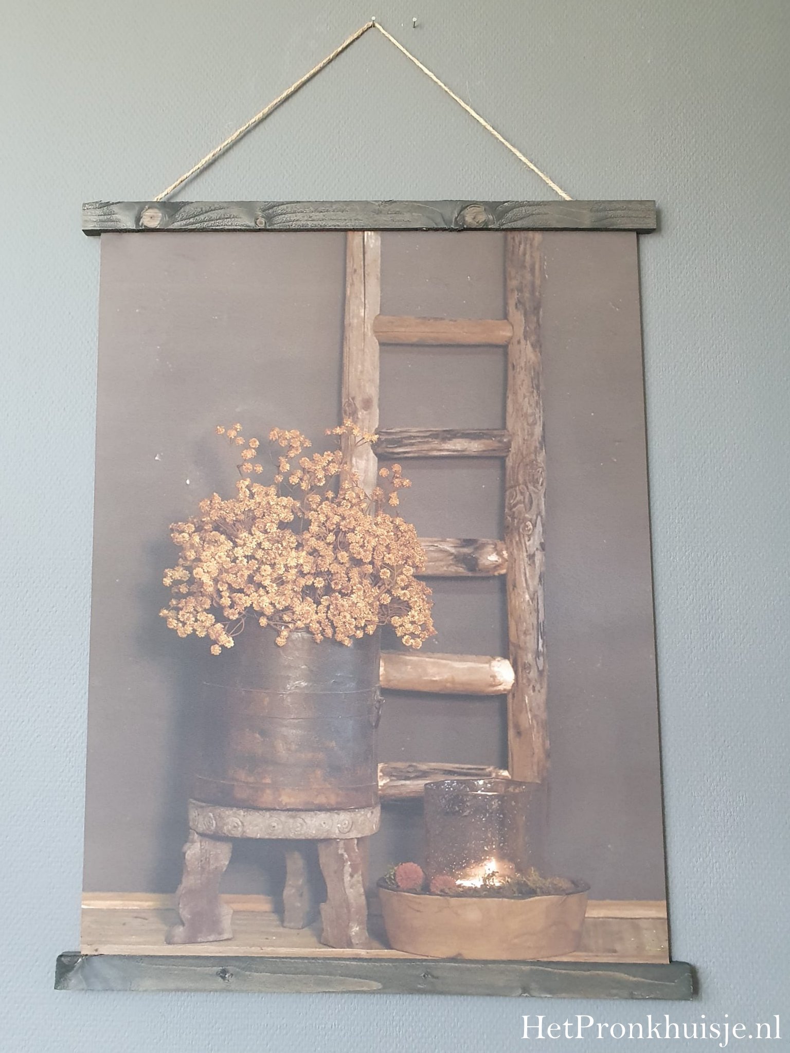 Wanddoek. Ladder met gipskruid. - Afbeelding 2