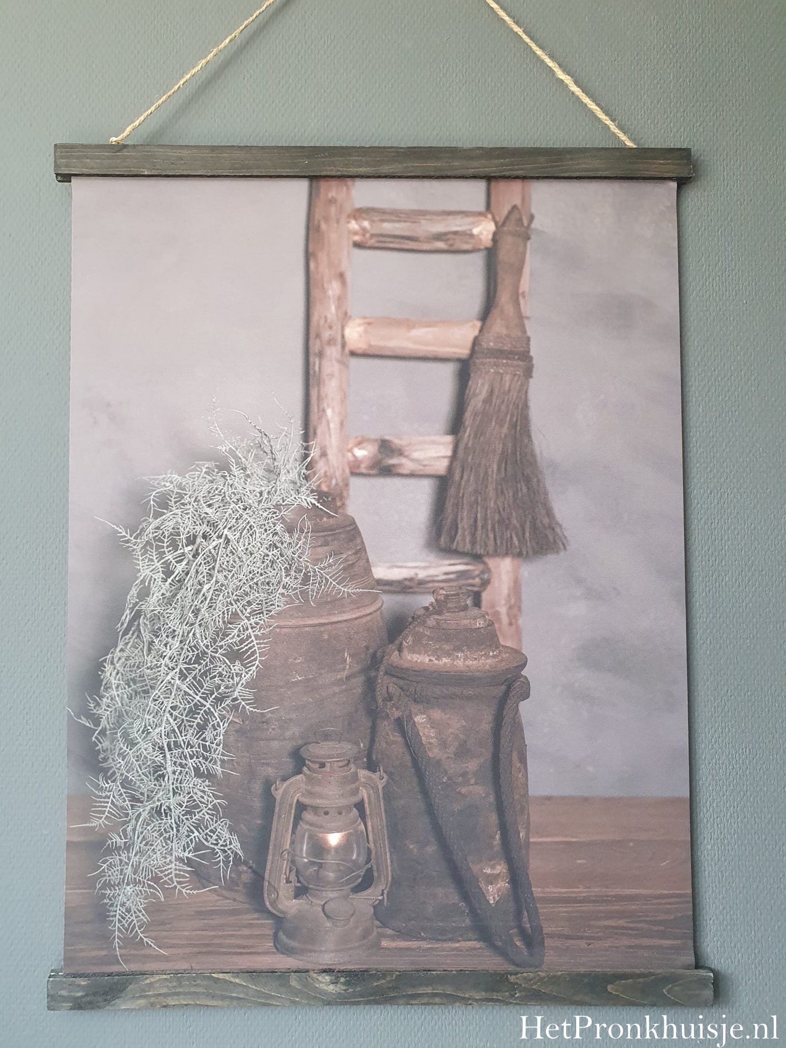 Wanddoek. Ladder met kwast - Afbeelding 2