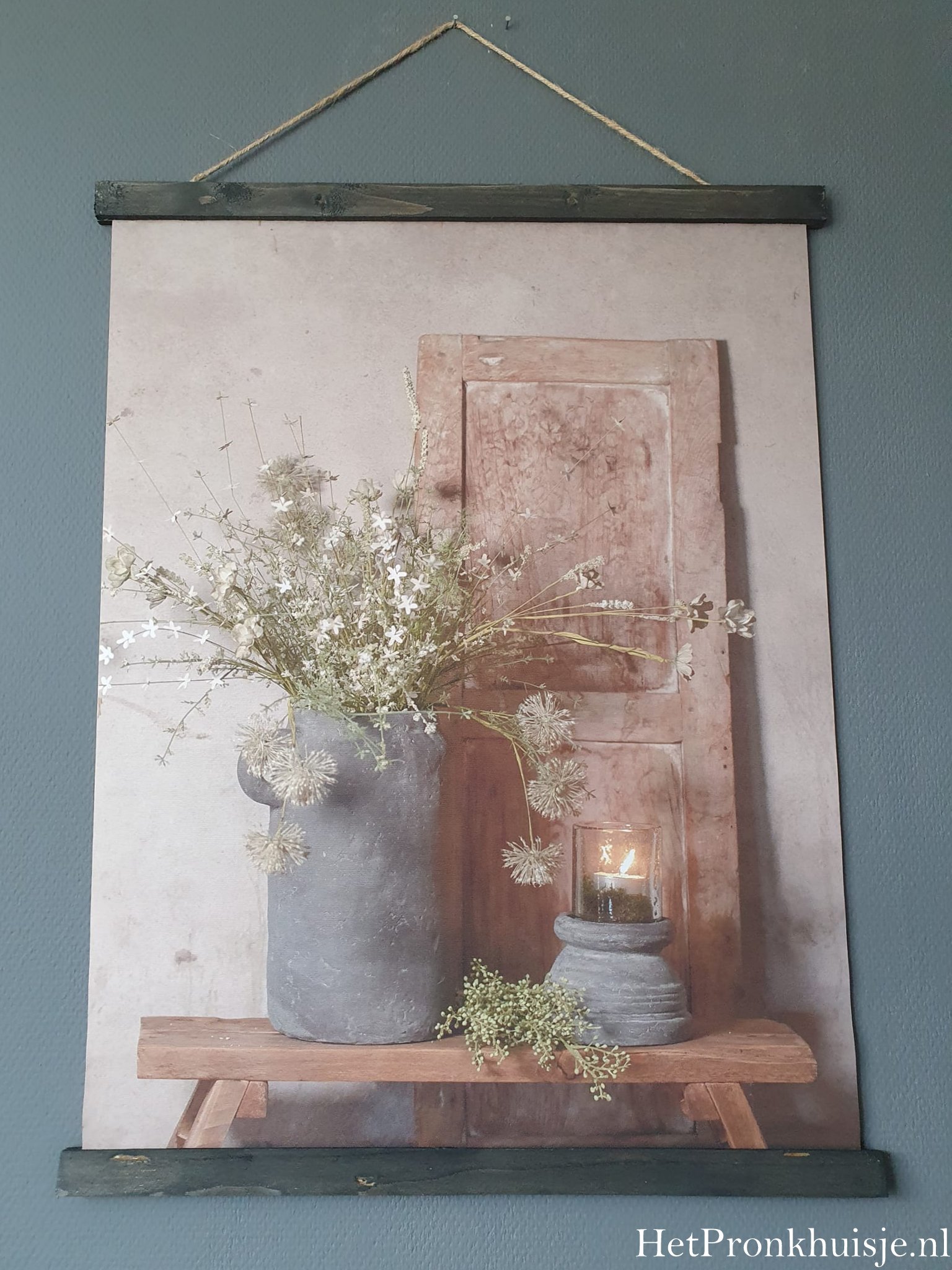 Wanddoek. Luik met bos bloemen. - Afbeelding 2