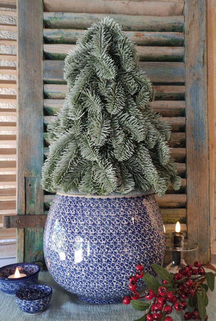 CA G58-2396x Bunzlau Grote Bloempot Ø 23.5 Indigo - Afbeelding 3