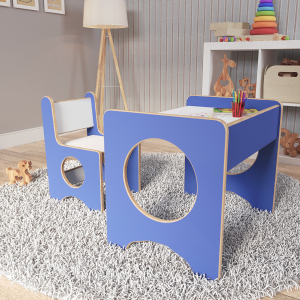 Montessori Kindertafel en Stoeltje Blauw