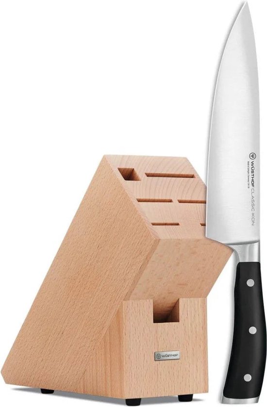 Wusthof Classic Ikon Koksmes 20 cm + Gratis beukenhouten messenblok - Afbeelding 2